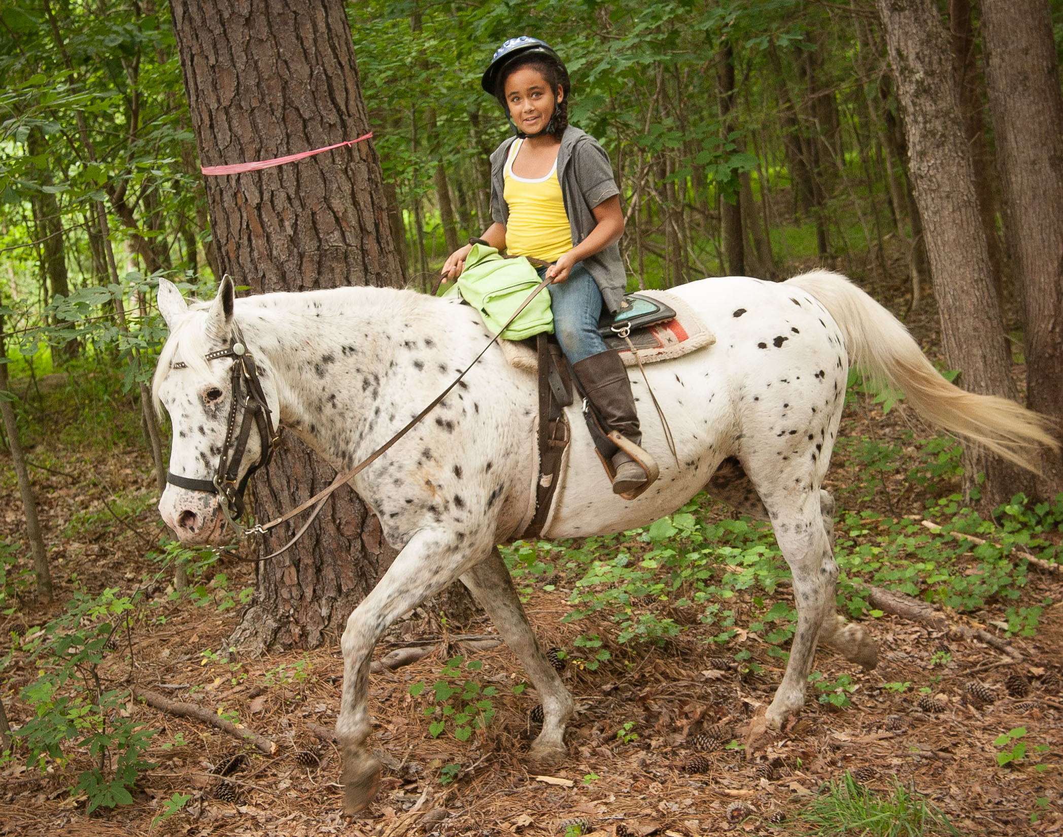 Little Girl at Horseback Riding Camp in Raleigh, NC